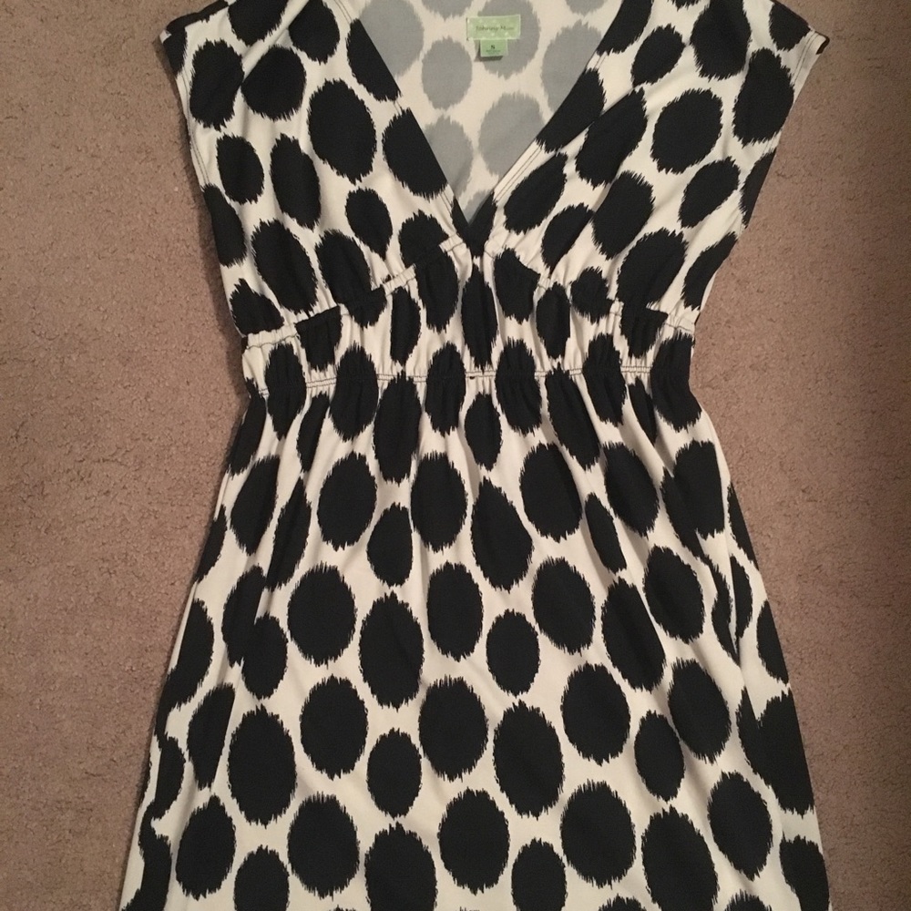 Black and white polka dot tunic
